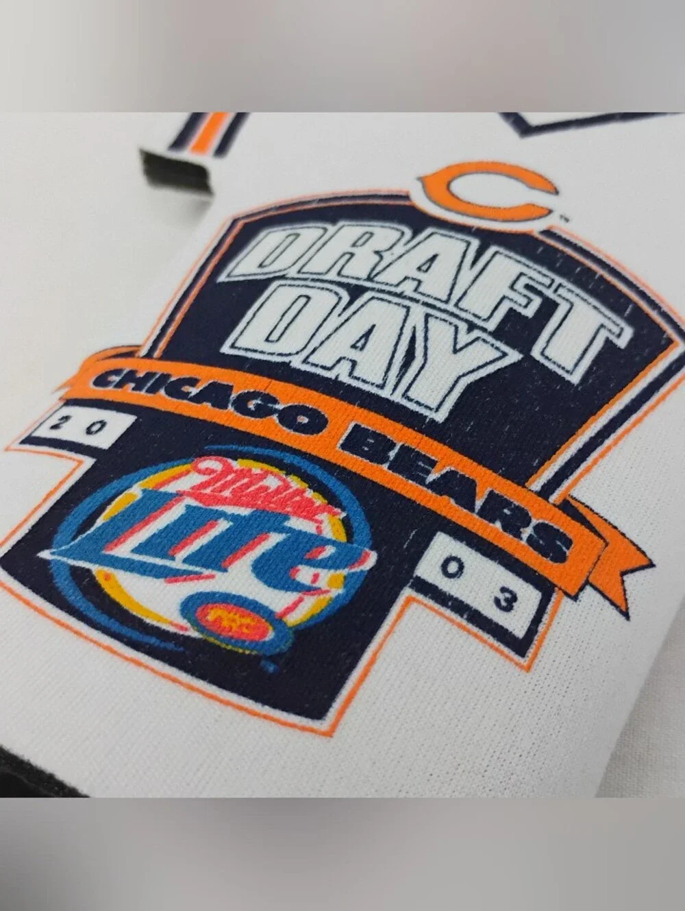 Vintage Chicago Bears Draft Day 2003 Miller Lite Beer Bottle Jersey Koozie NFL